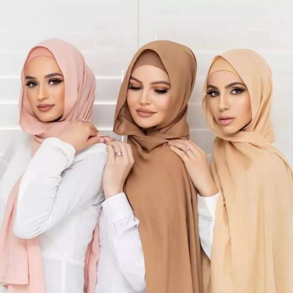 Chiffon hijab with inner cap